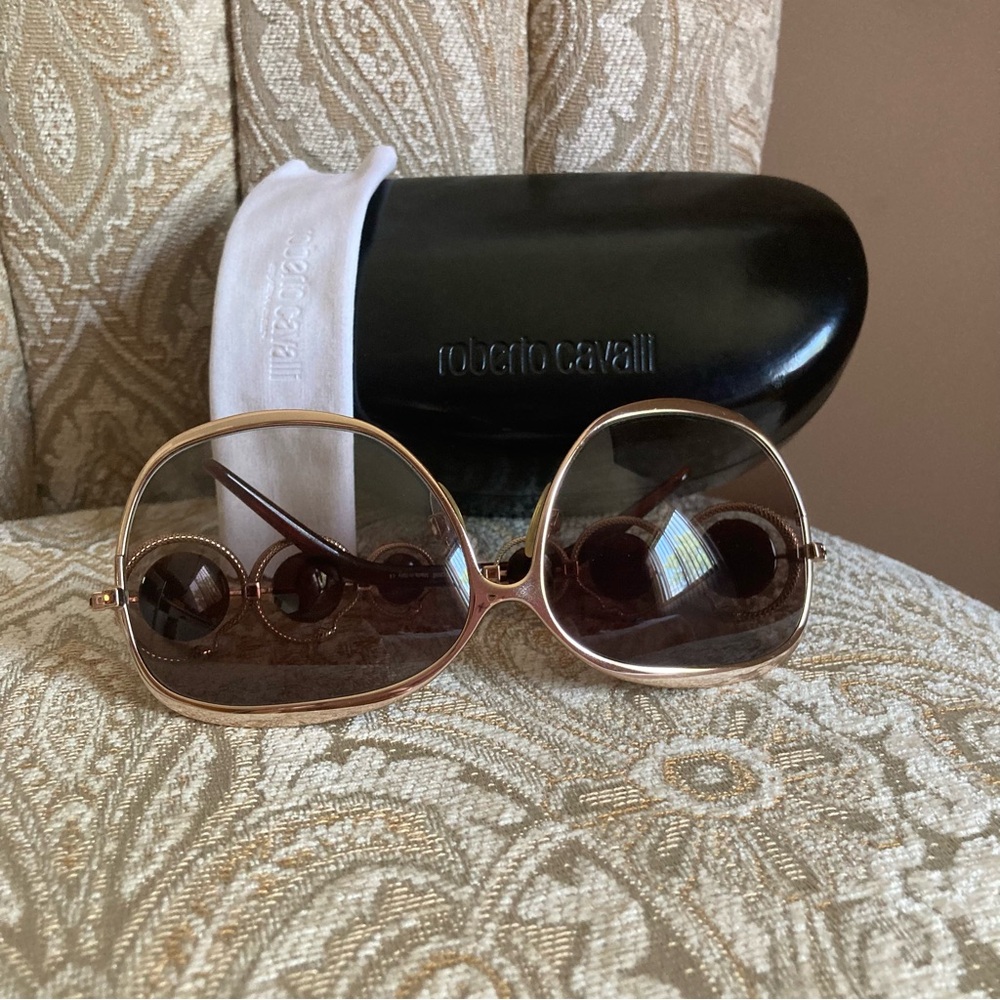 ROBERTO CAVALLI | Corallo RC441S Rare Oversized Sunglasses | Gold & Brown